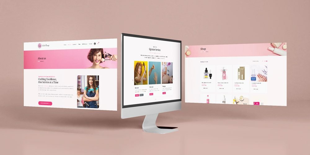 Calla Beauty website screens
